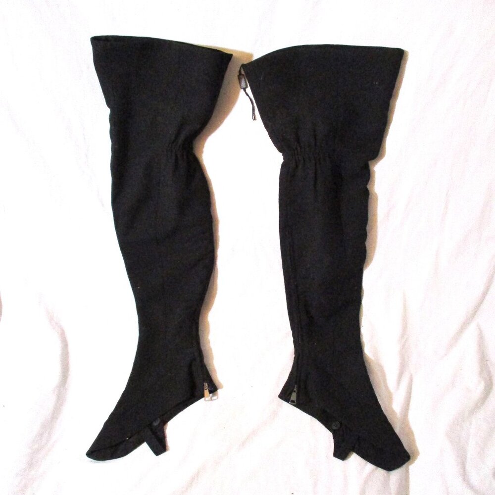 NEW VIONNET PARIS STIRRUP BOOT COVER JODHPUR Leg Warmer 42 BLACK Womens